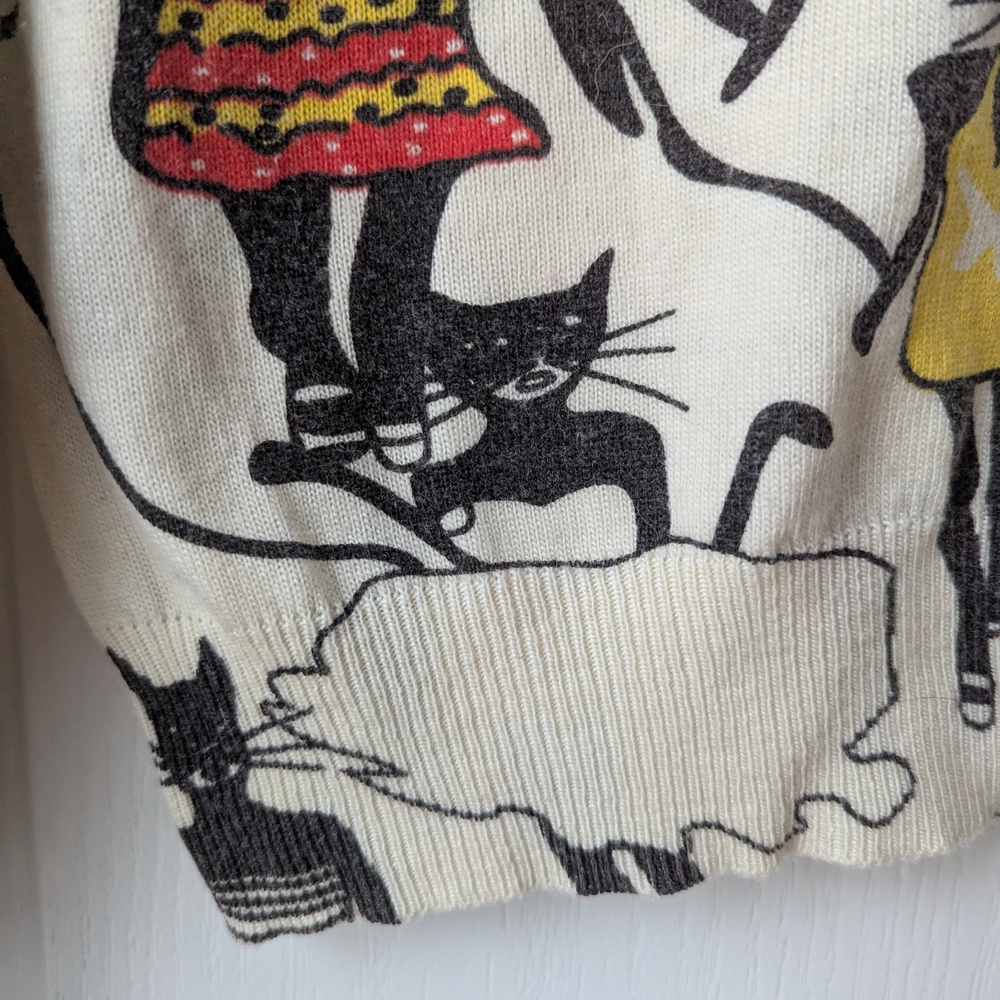 Stylish Cat Print Women's Sweater - Picture 4 of 7